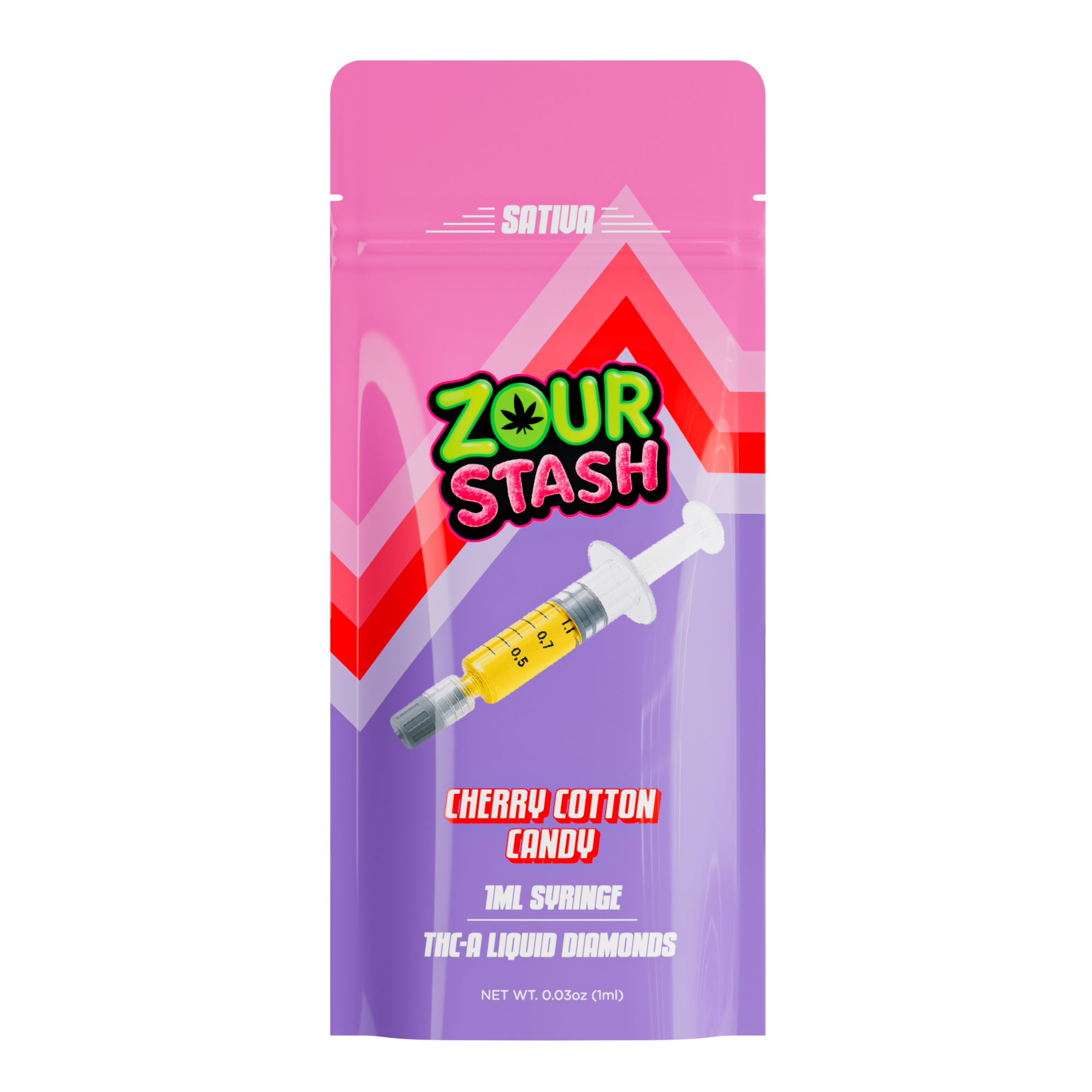 :::NEW::: Zour Stash 1ML Cherry Cotton Candy THCA Syringe