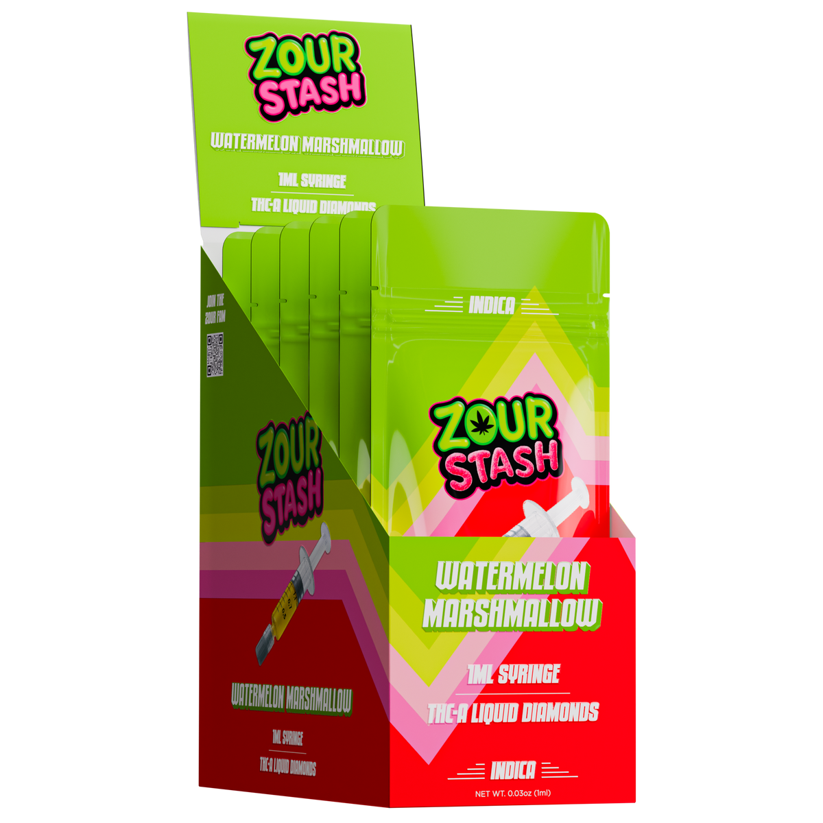 :::NEW::: Zour Stash 1ML Watermelon Marshmallow THCA Syringe