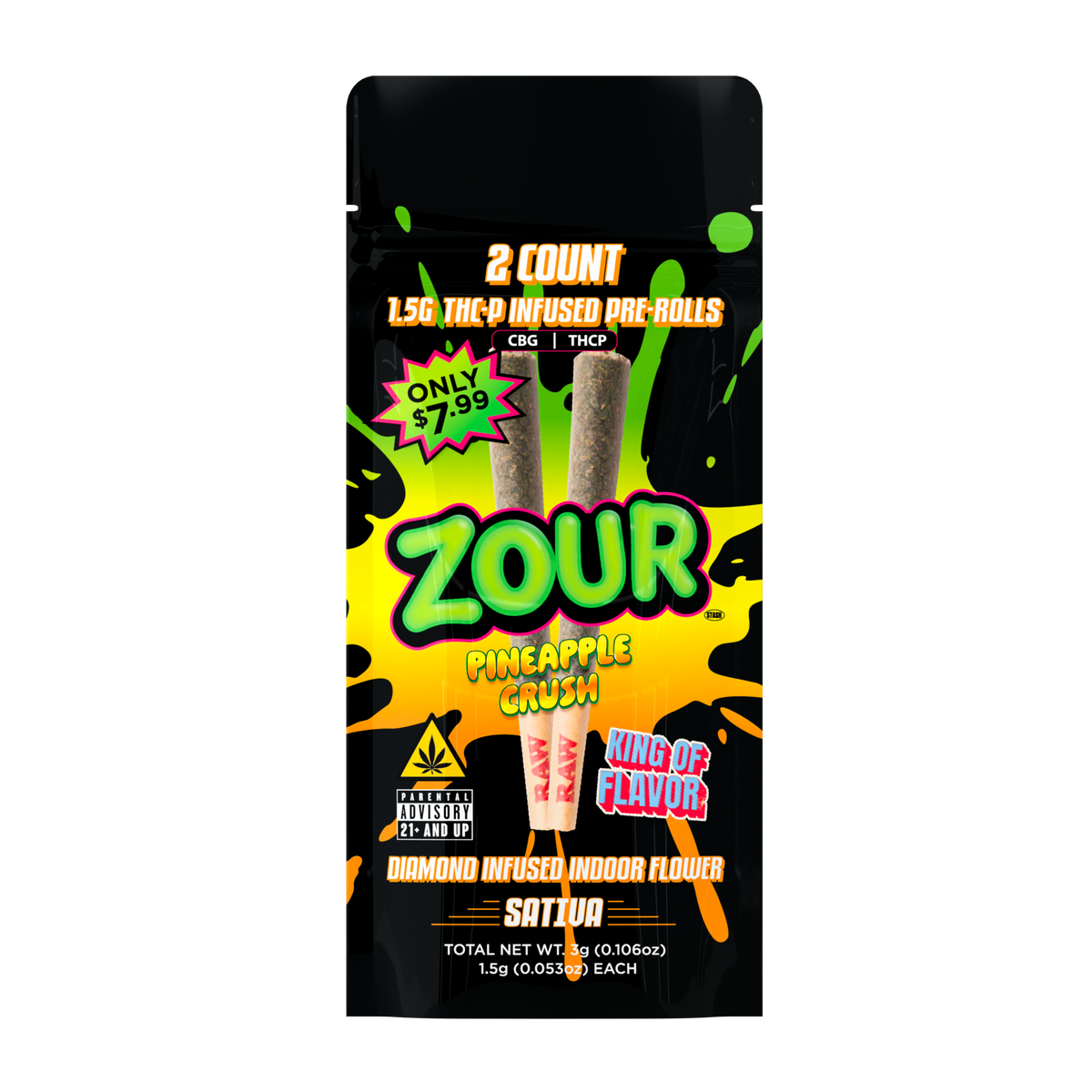 2CT THCP PINEAPPLE CRUSH PREROLLS