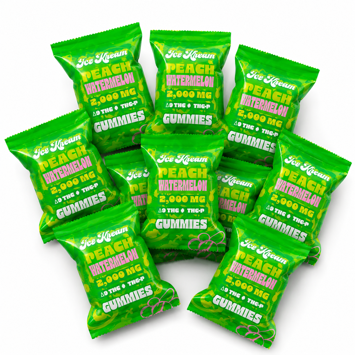Ice Kream Peach Watermelon 2000mg Gummies 10ct