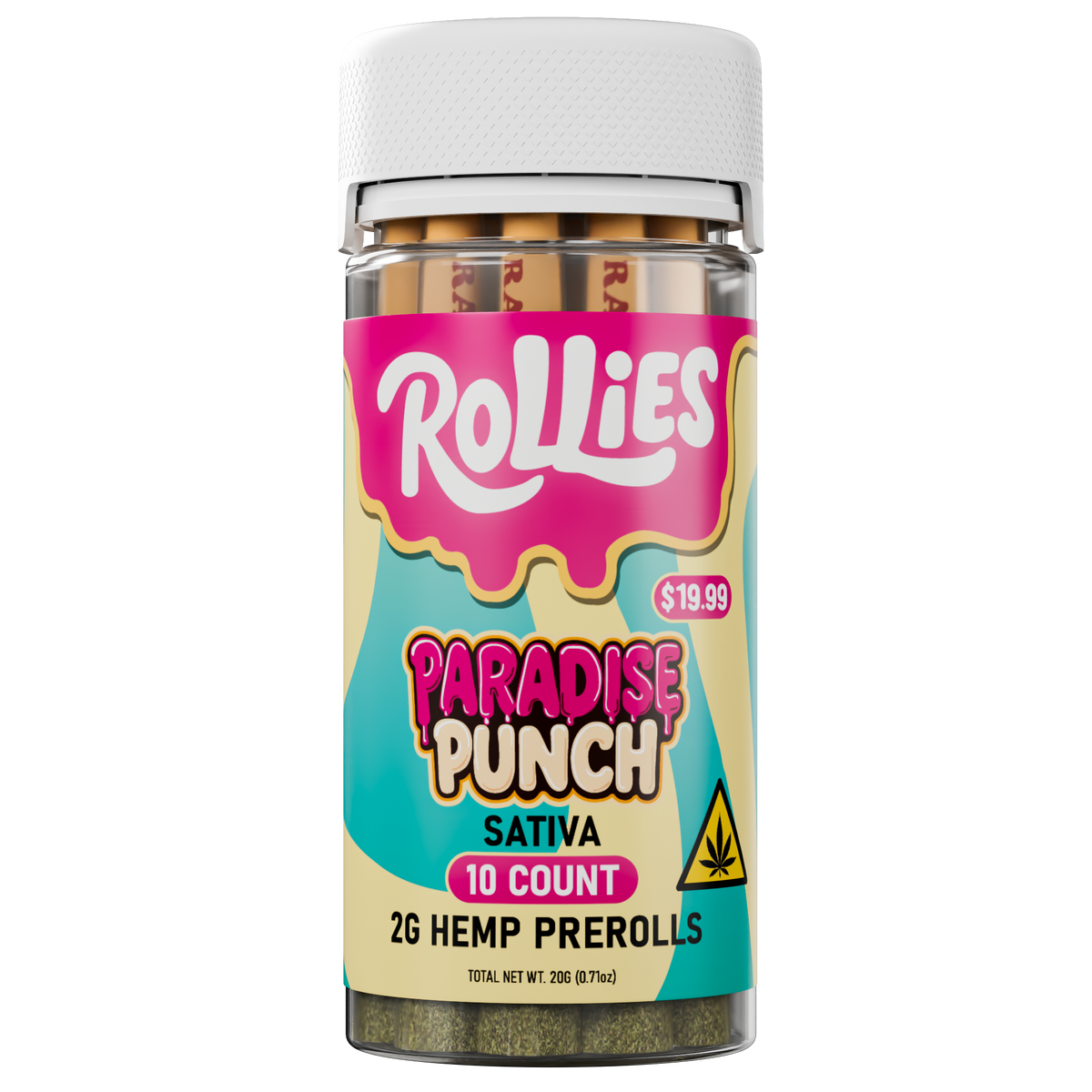 10CT ROLLIES PARADISE PUNCH HEMP 2G PRE-ROLLS