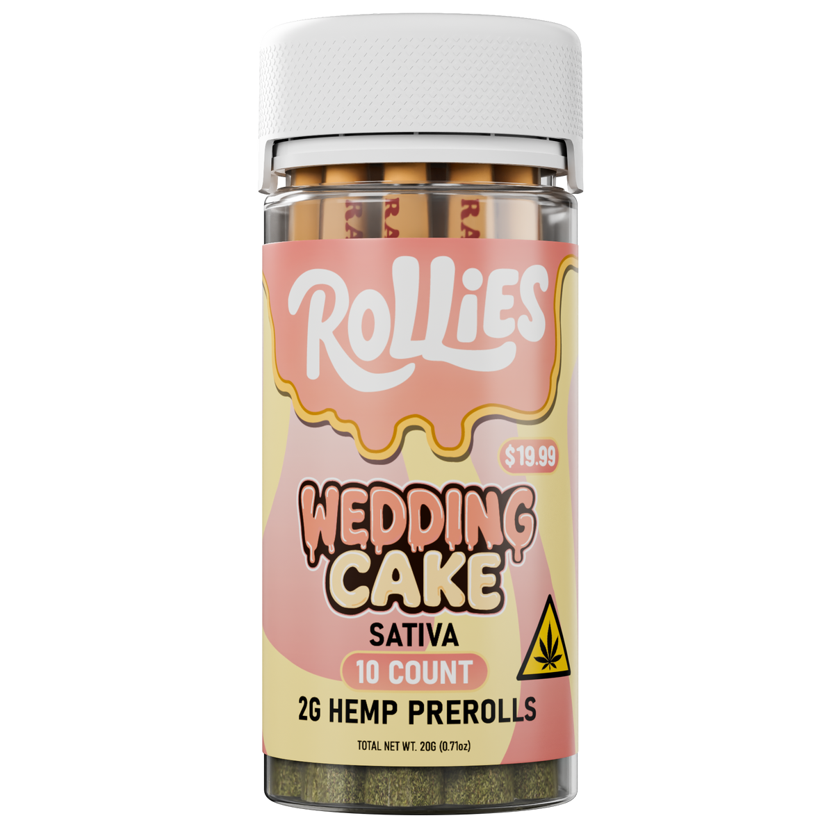 10CT ROLLIES WEDDING CAKE HEMP 2G PRE-ROLLS