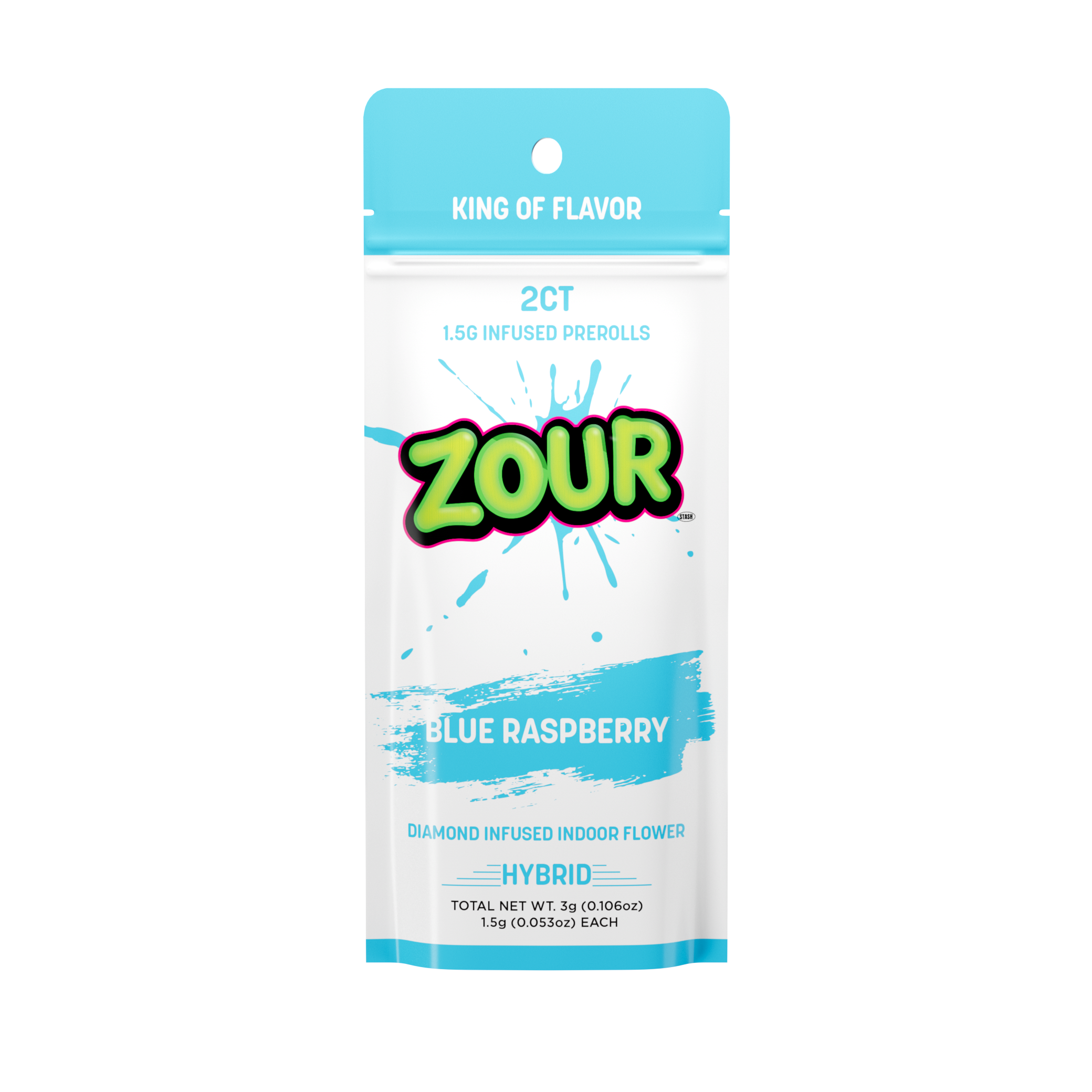 Tx 2CT BLUE RASPBERRY DIAMOND INFUSED PREROLLS
