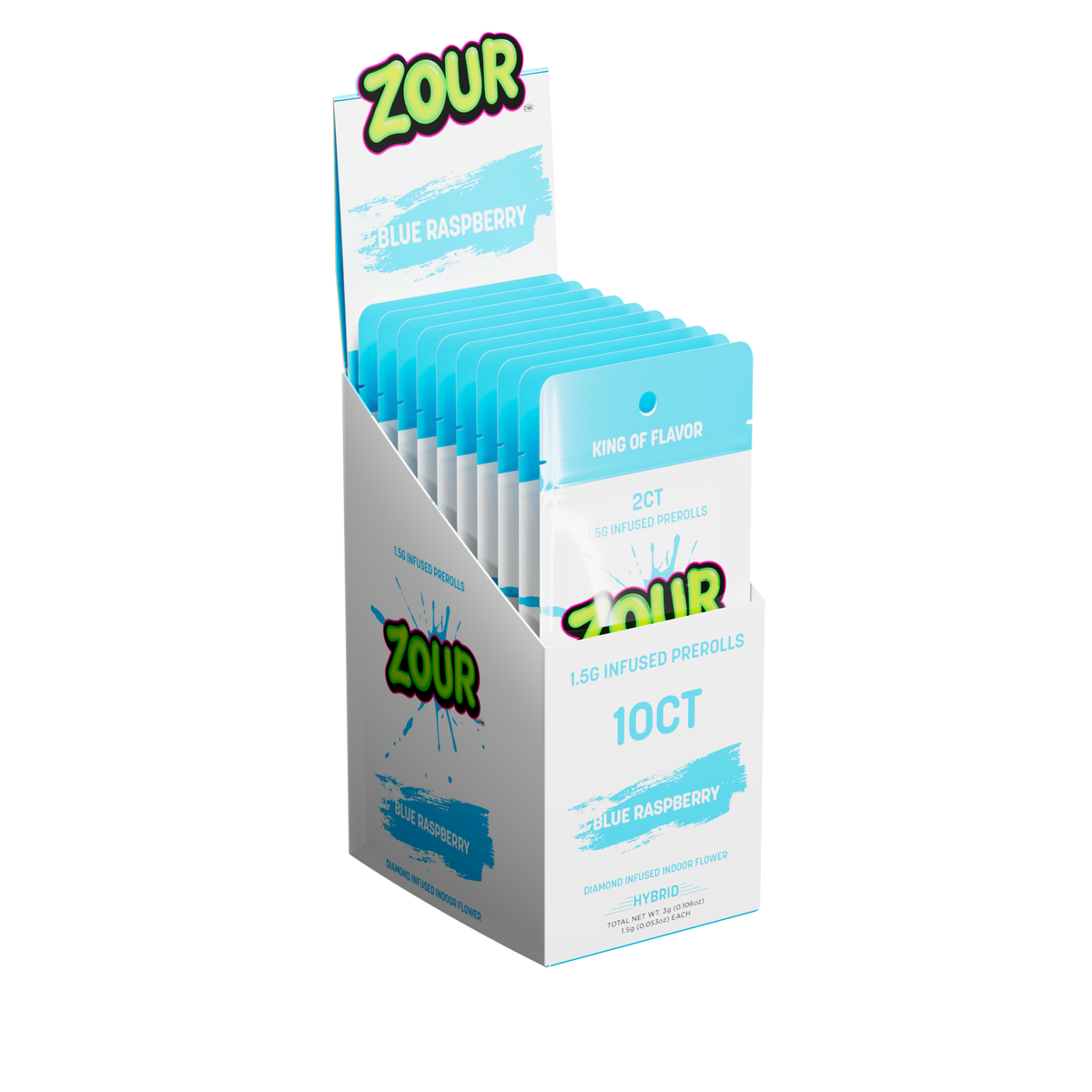 Tx 2CT BLUE RASPBERRY DIAMOND INFUSED PREROLLS