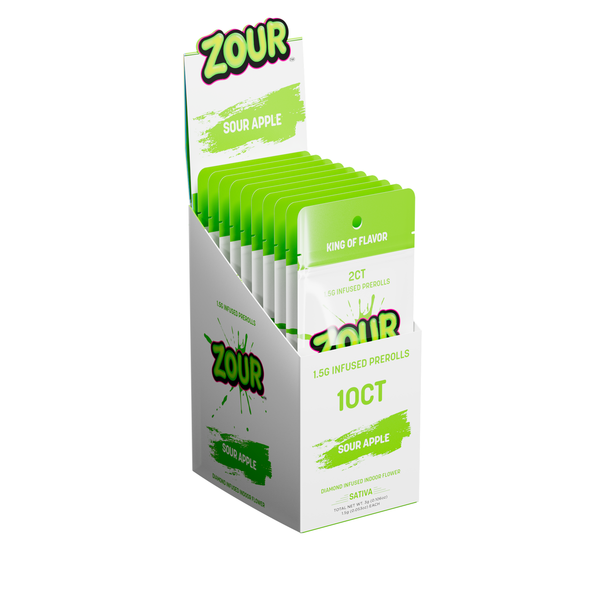 Tx 2CT SOUR APPLE DIAMOND INFUSED PREROLLS