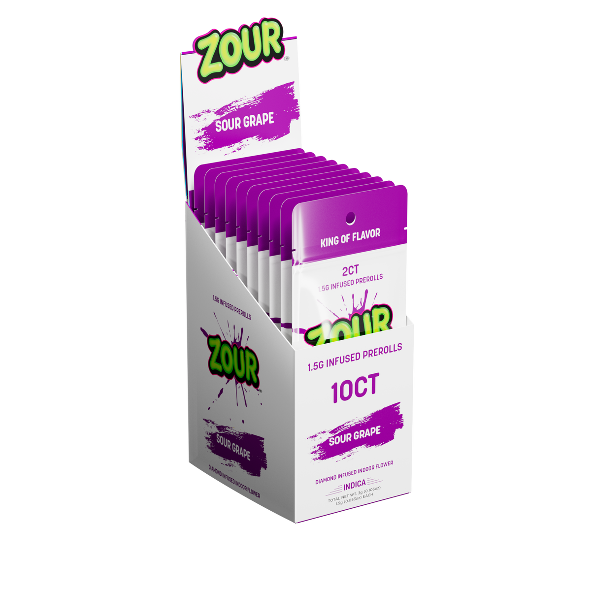 Tx 2CT SOUR GRAPE DIAMOND INFUSED PREROLLS