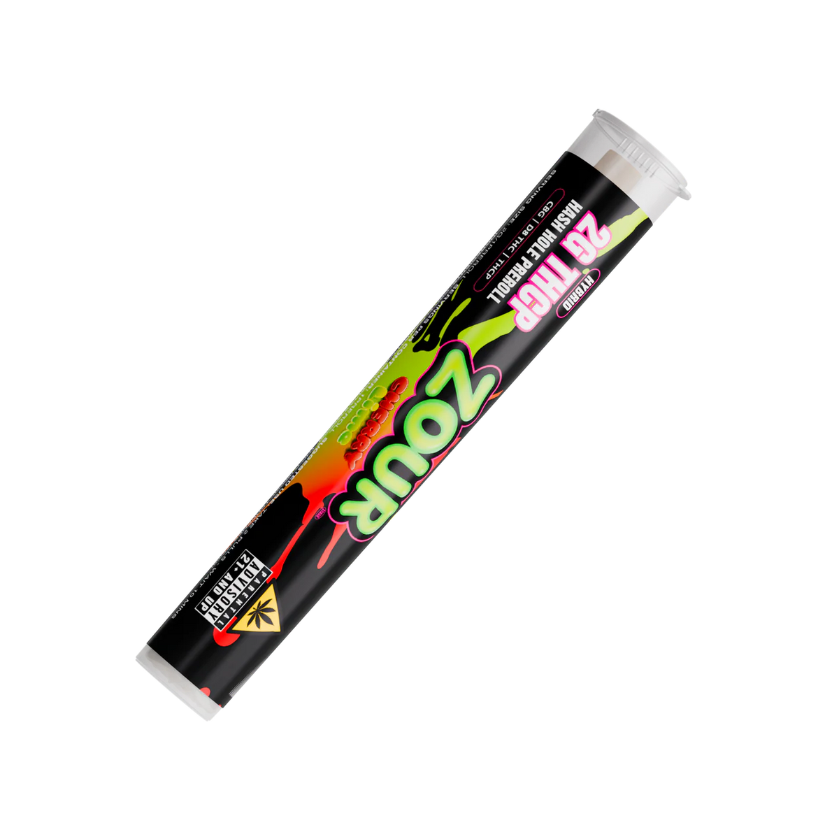 Zour Stash Cherry Lime THCP Hash Hole Tube Sideways