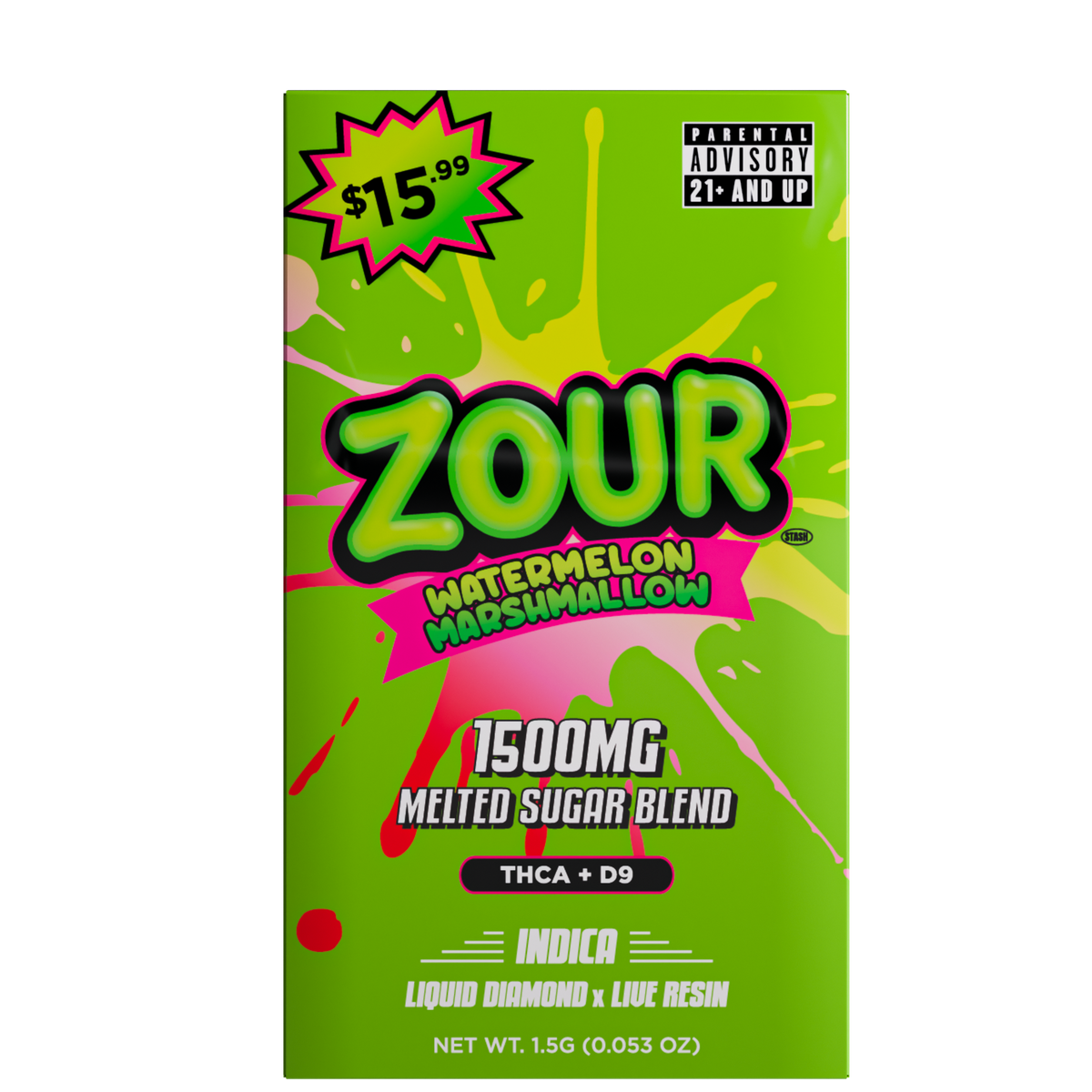 Zour Stash Watermelon Marshmallow 1.5ml THCA Device Box