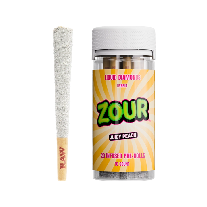 10CT ZOUR STASH JUICY PEACH 2G PREROLLS
