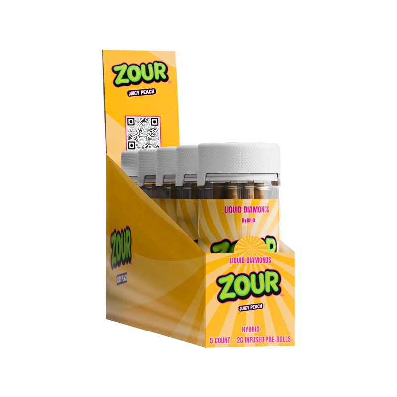 10CT ZOUR STASH JUICY PEACH 2G PREROLLS