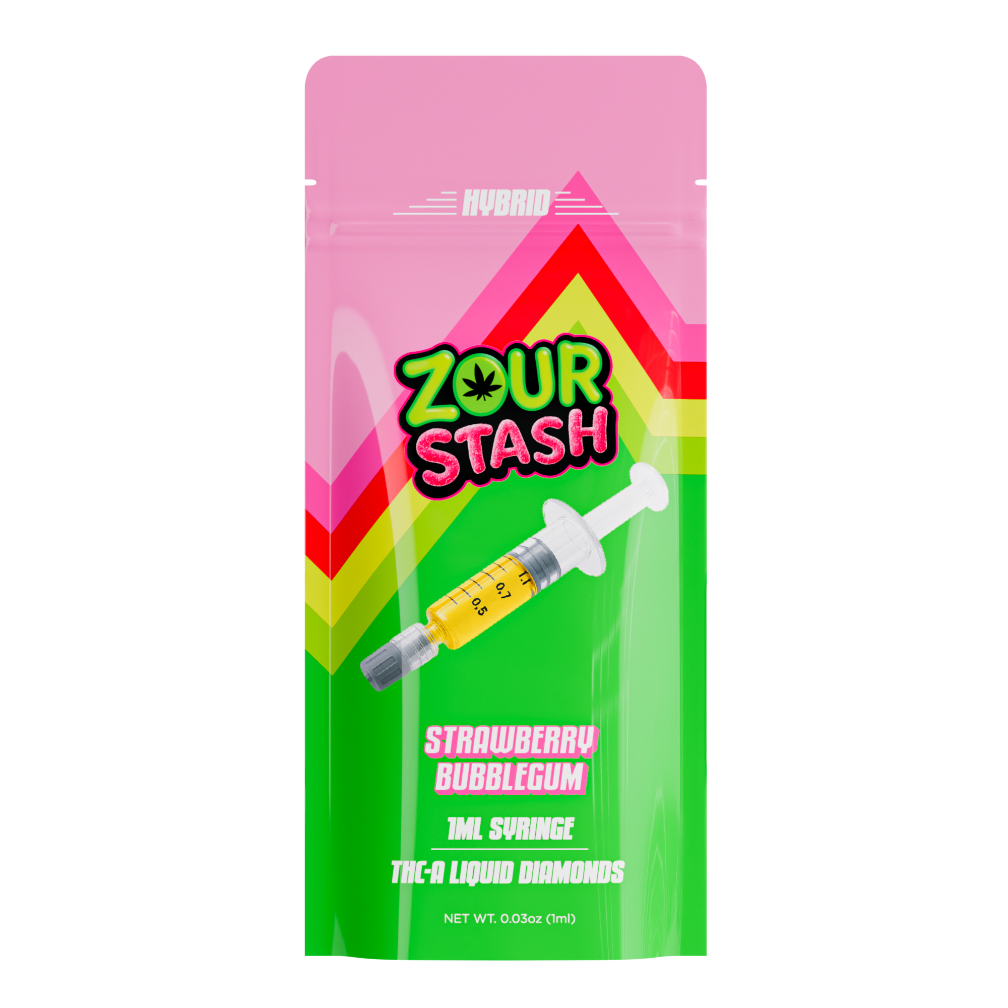 :::NEW::: Zour Stash 1ML Strawberry Bubblegum THCA Syringe