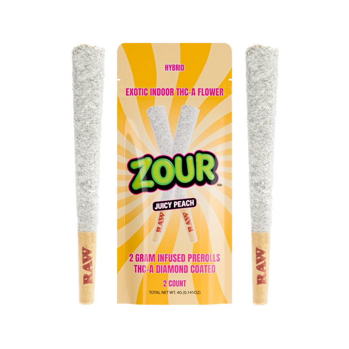 2CT JUICY PEACH COATED PREROLLS
