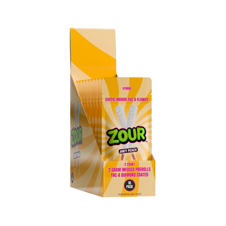 2CT JUICY PEACH COATED PREROLLS