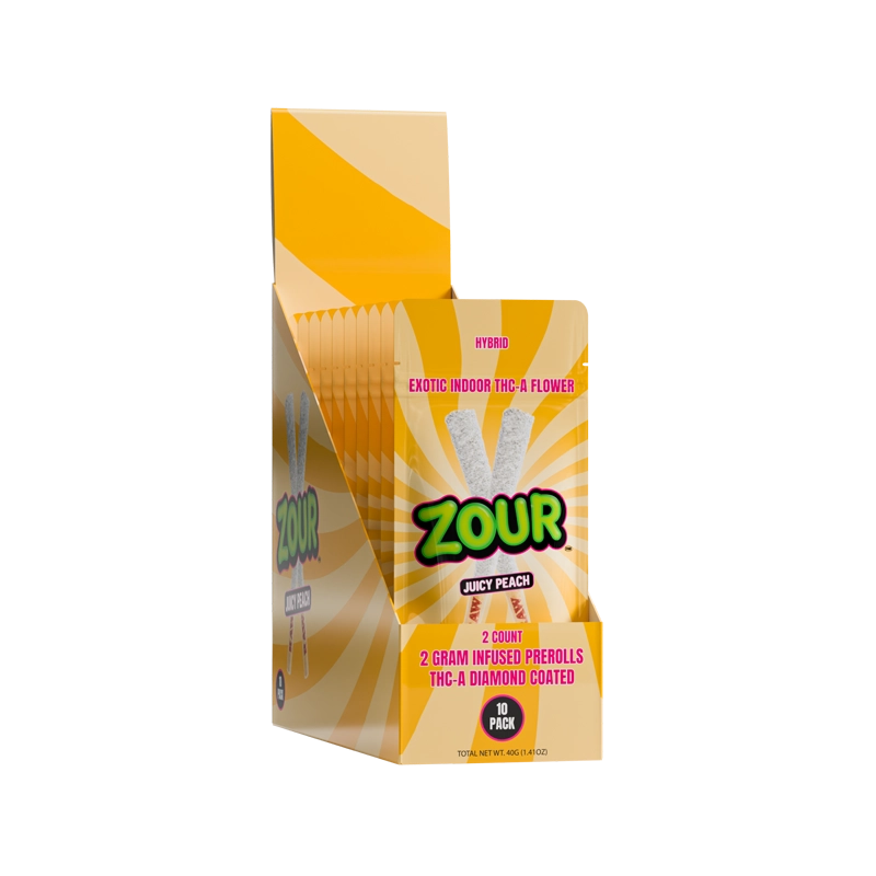 2CT JUICY PEACH COATED PREROLLS
