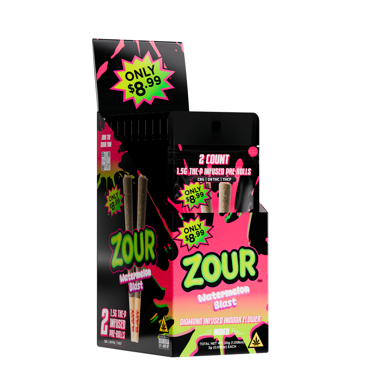 2CT THCP WATERMELON BLAST PREROLLS