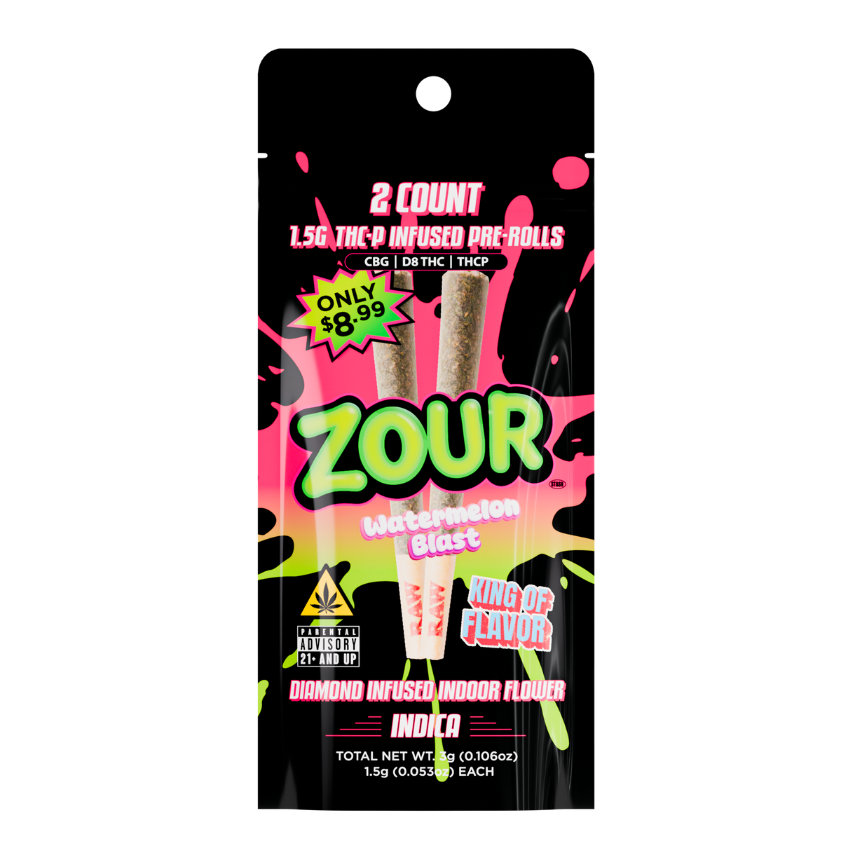 2CT THCP WATERMELON BLAST PREROLLS