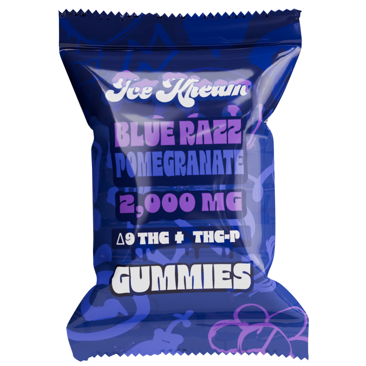 Ice Kream Blue Razz Pomegranate Single 2000mg Gummy