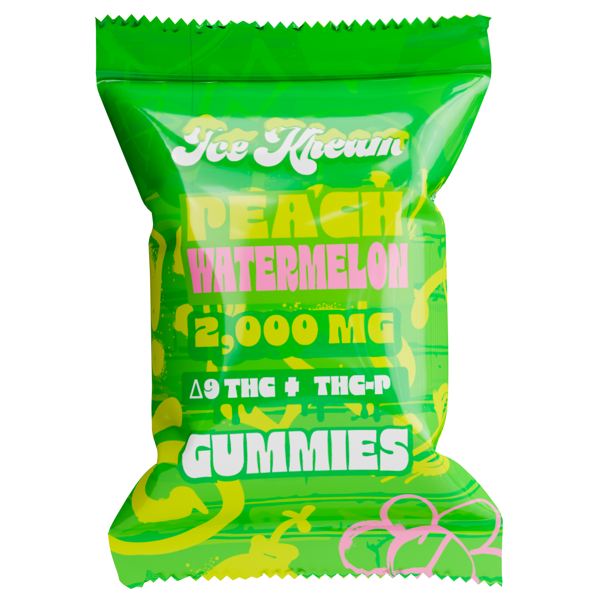 Ice Kream Peach Watermelon Single 2000mg Gummy