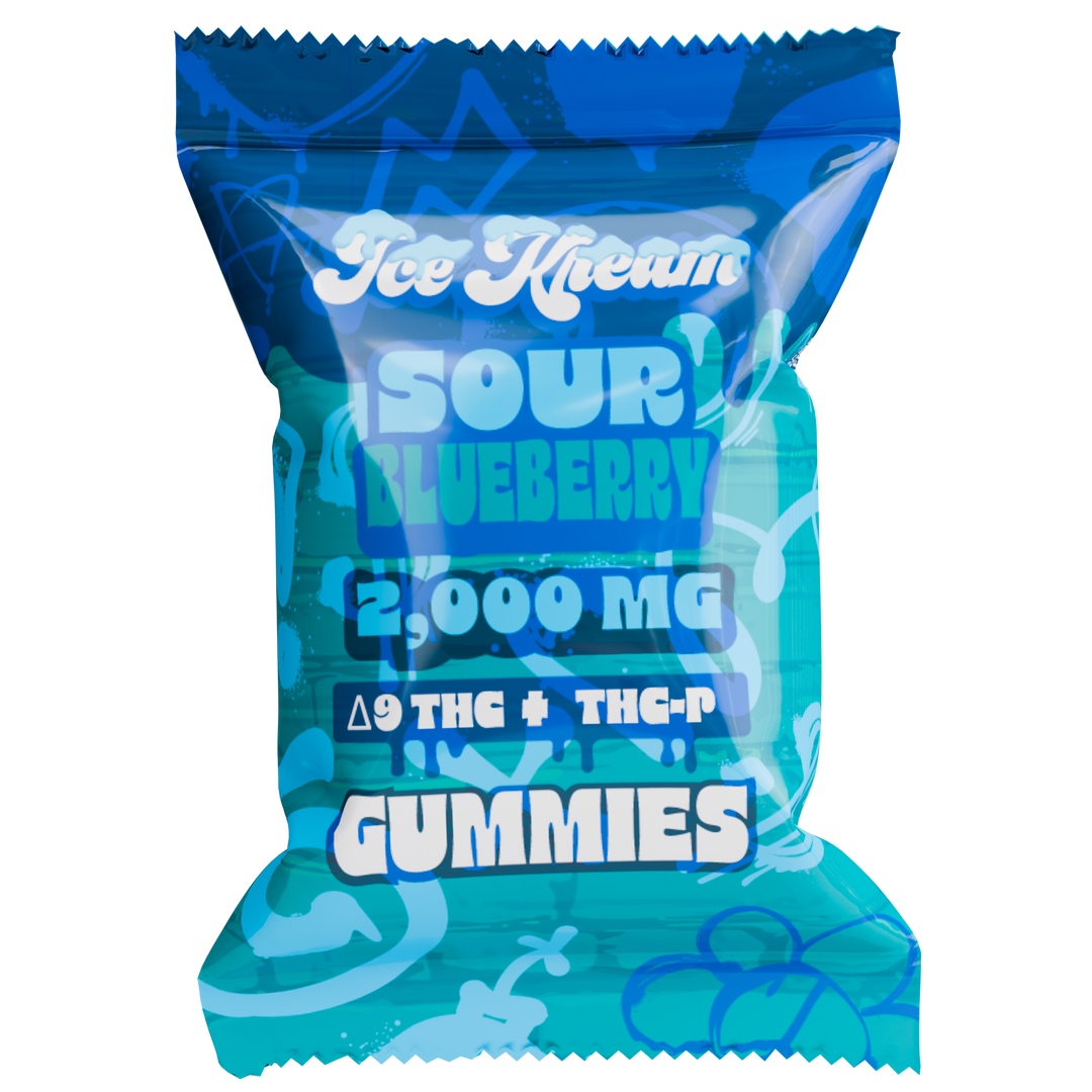 Ice Kream Sour Blueberry Single 2000mg Gummy