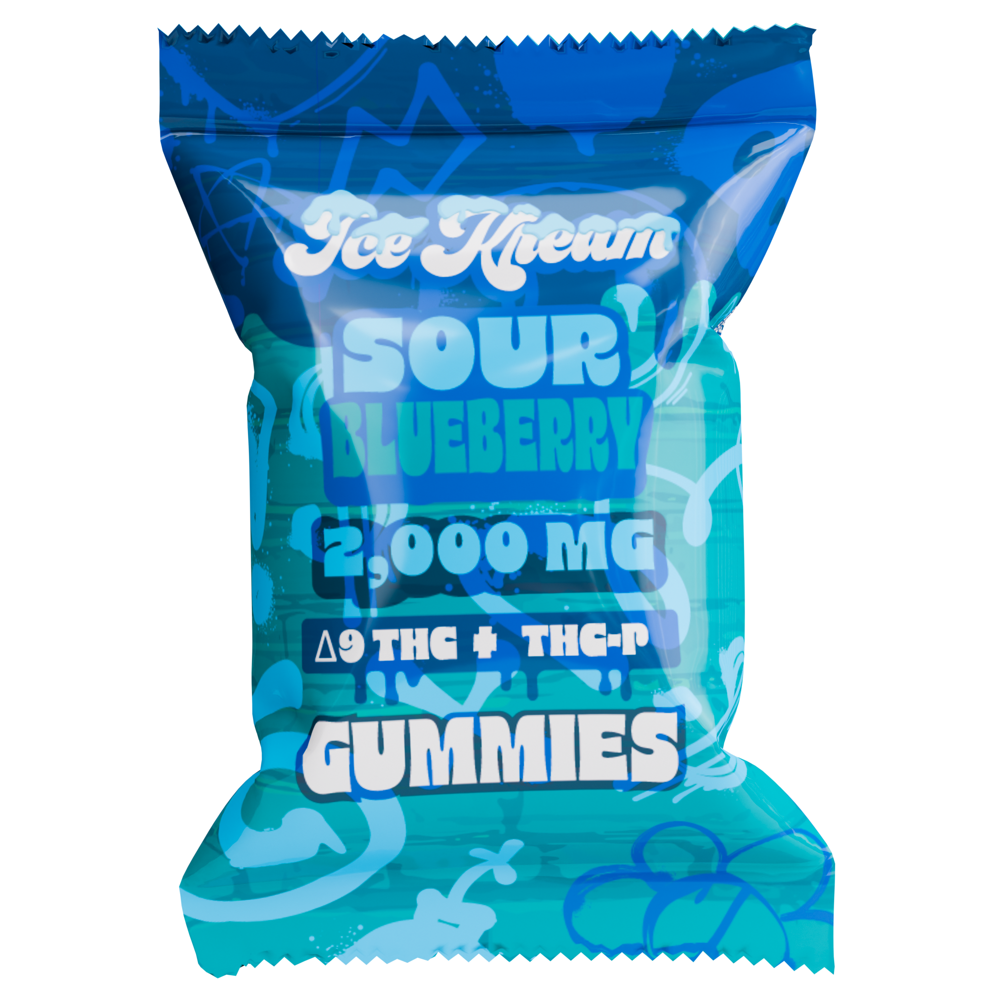 Ice Kream Sour Blueberry Single 2000mg Gummy