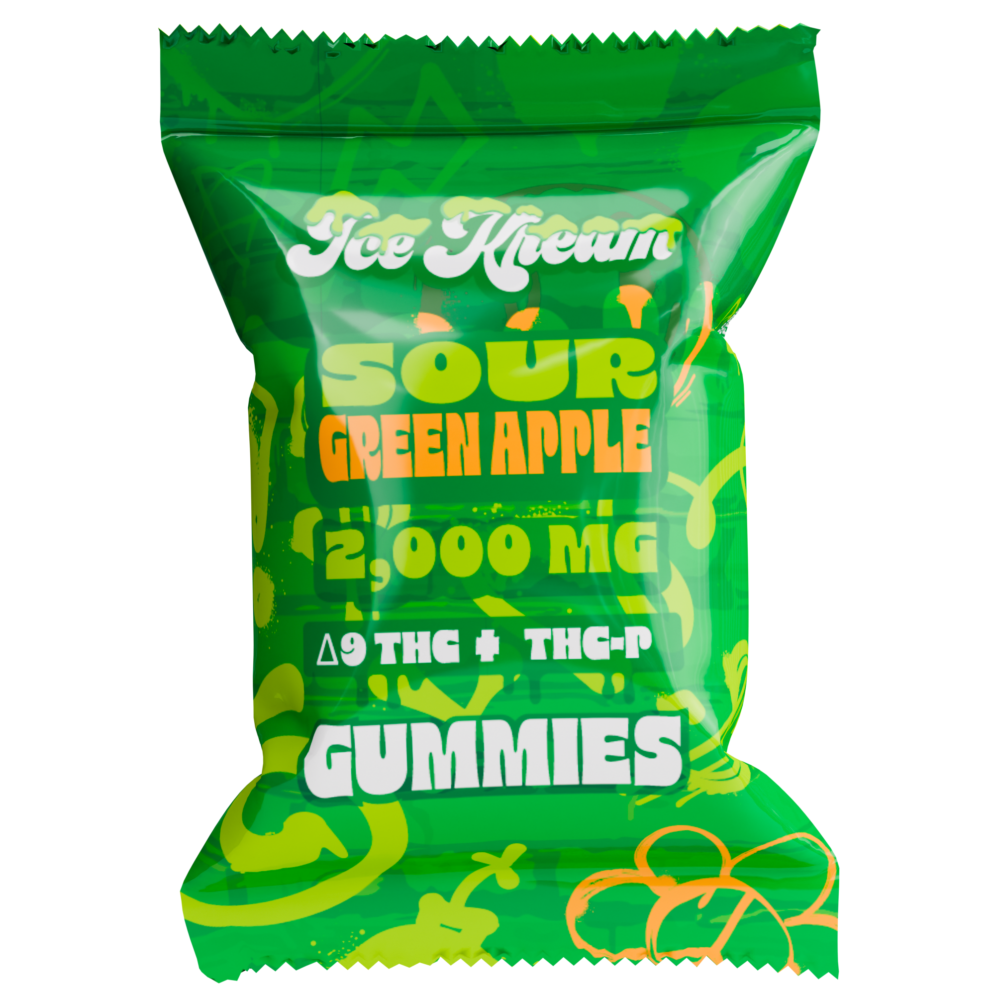 Ice Kream Sour Green Apple Single 2000mg Gummy