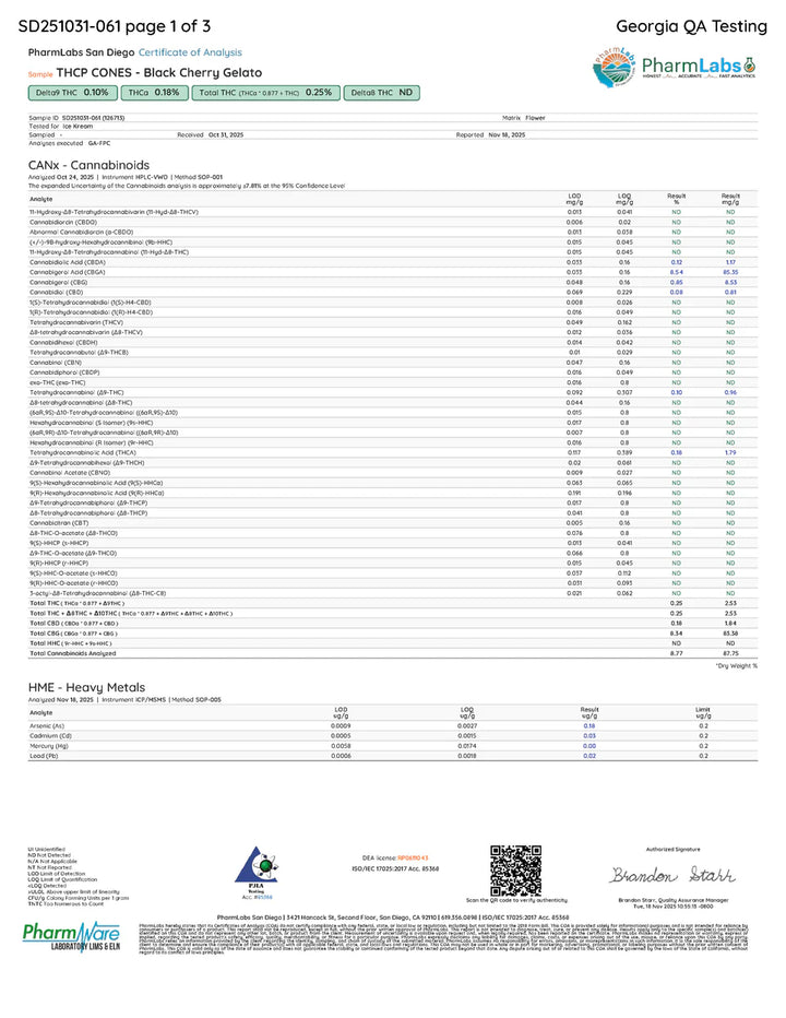 THCP BLACK CHERRY GELATO CONES