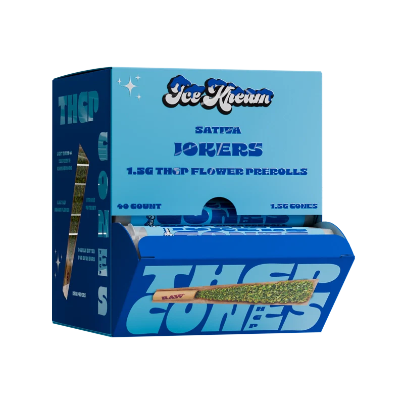 Ice Kream Jokers THCP Cones Display with tubes showing from the inside