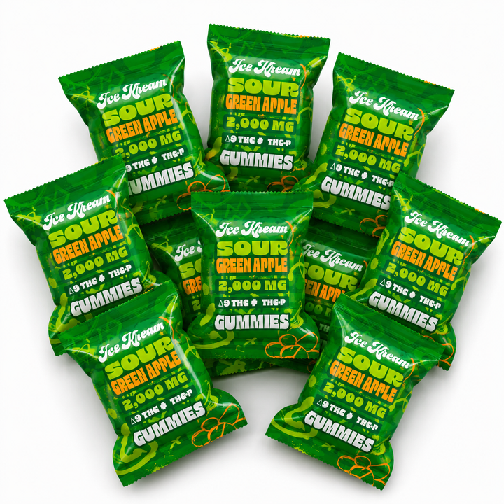 Ice Kream Sour Green Apple Single 2000mg Gummy