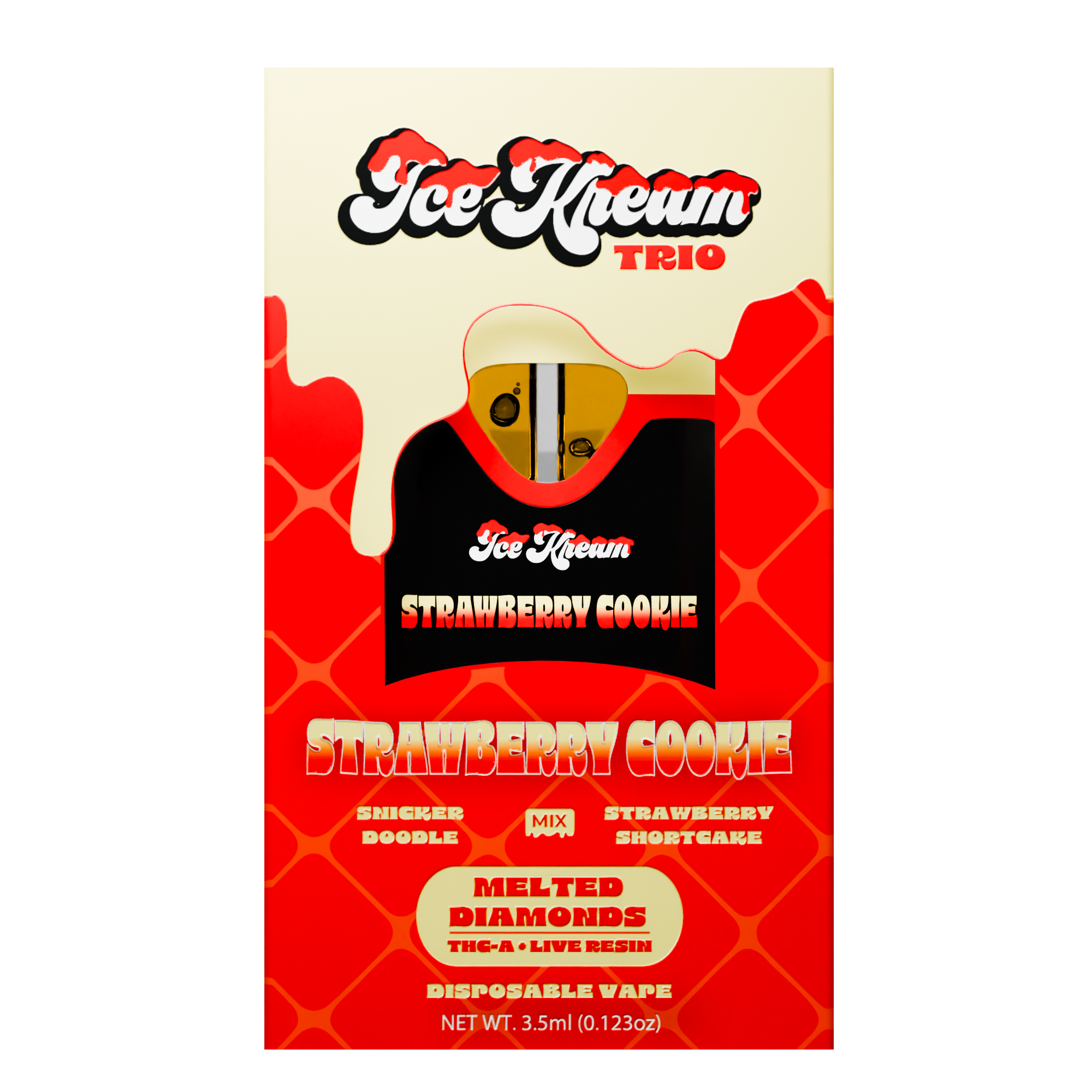 Ice Kream Strawberry Cookie 3.5ML THCA Trio Device Box