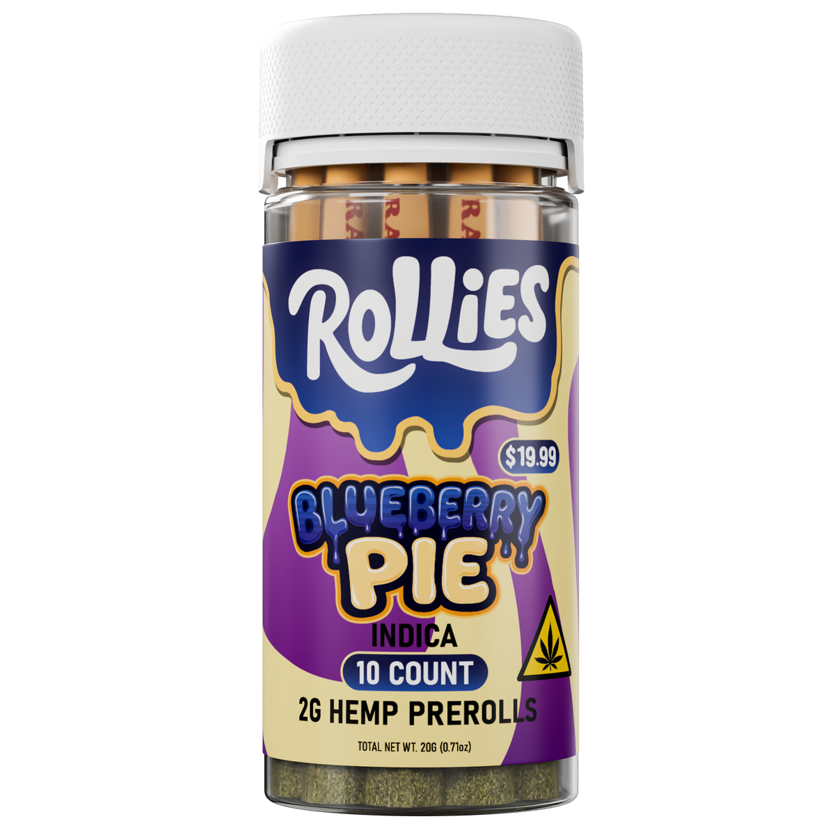 10CT ROLLIES BLUEBERRY PIE HEMP 2G PRE-ROLLS