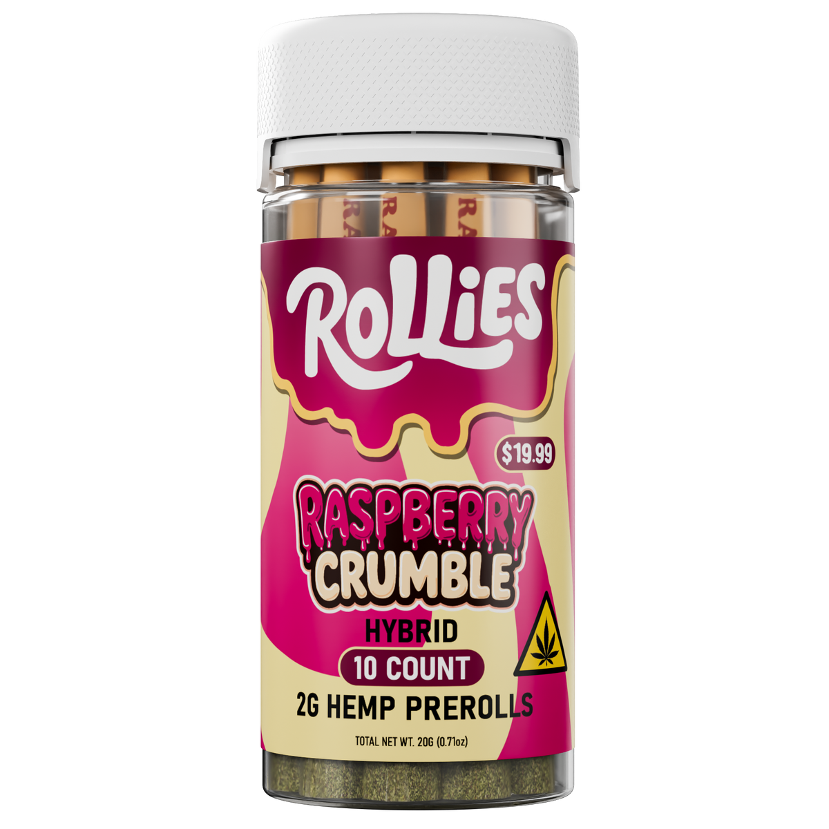 10CT ROLLIES RASPBERRY CRUMBLE HEMP 2G PRE-ROLLS