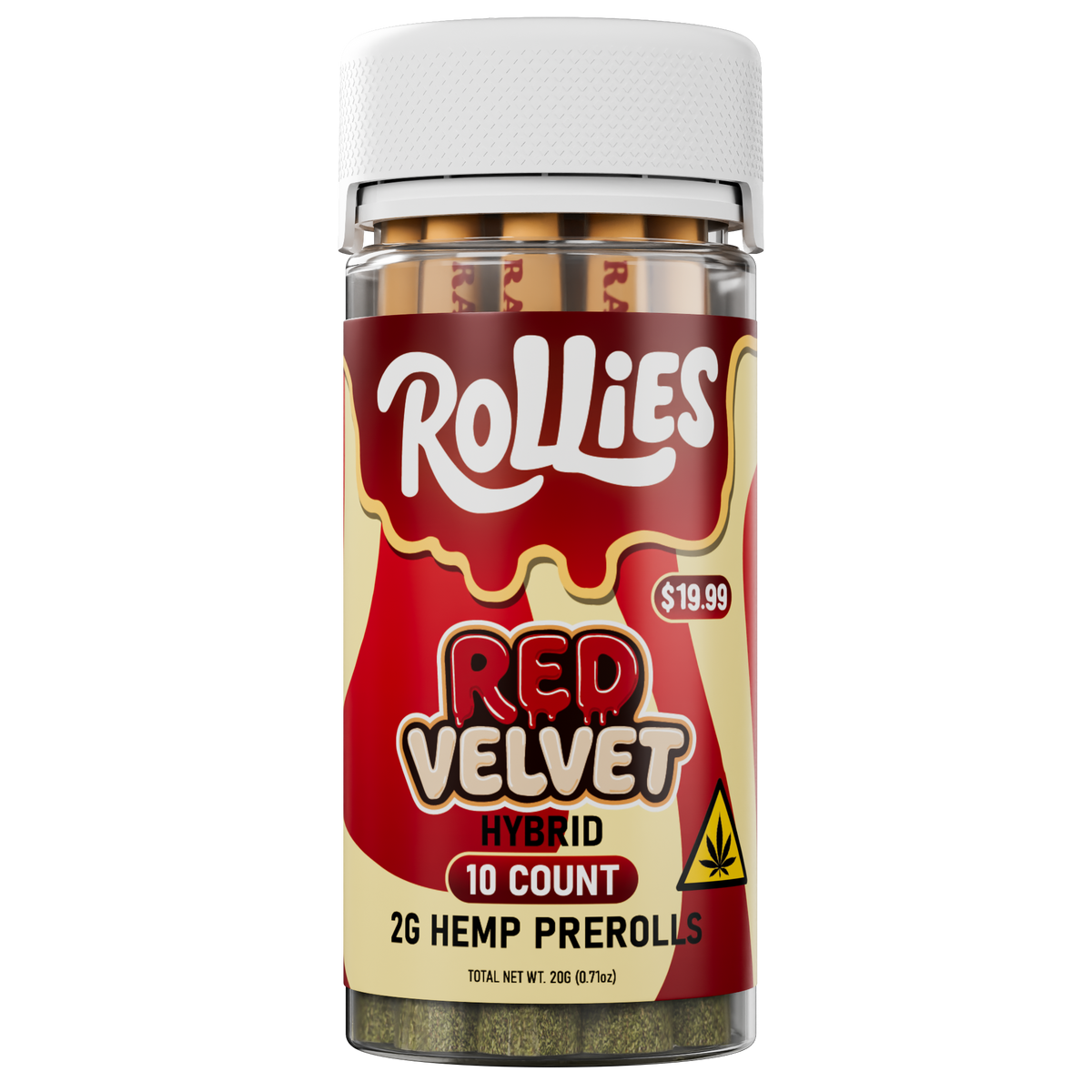 10CT ROLLIES RED VELVET HEMP 2G PRE-ROLLS