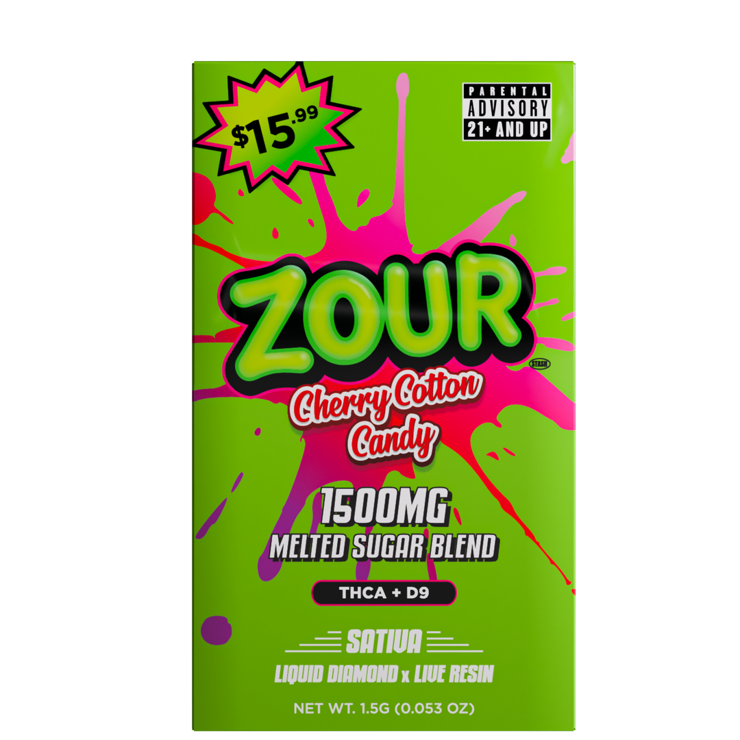 Zour Stash Cherry Cotton Candy 1.5ML Disposable Vape