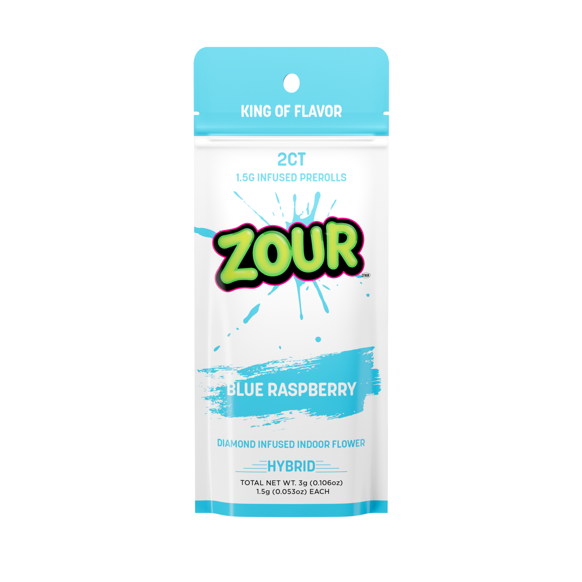 Tx 2CT BLUE RASPBERRY DIAMOND INFUSED PREROLLS