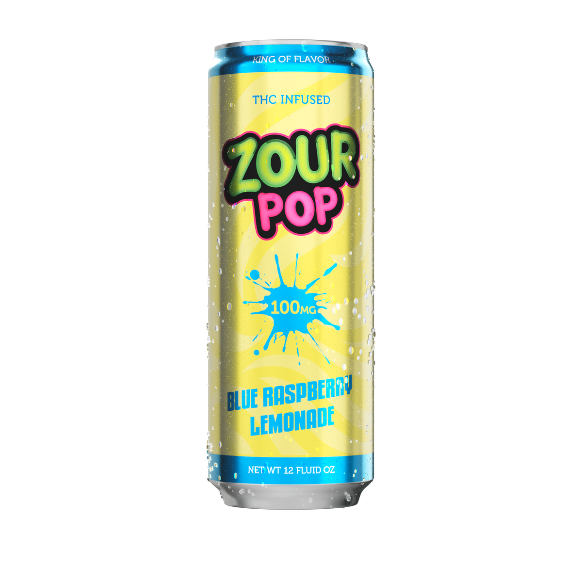 4pk Zour Pop Blue Raspberry Lemonade 100mg THC Drinks