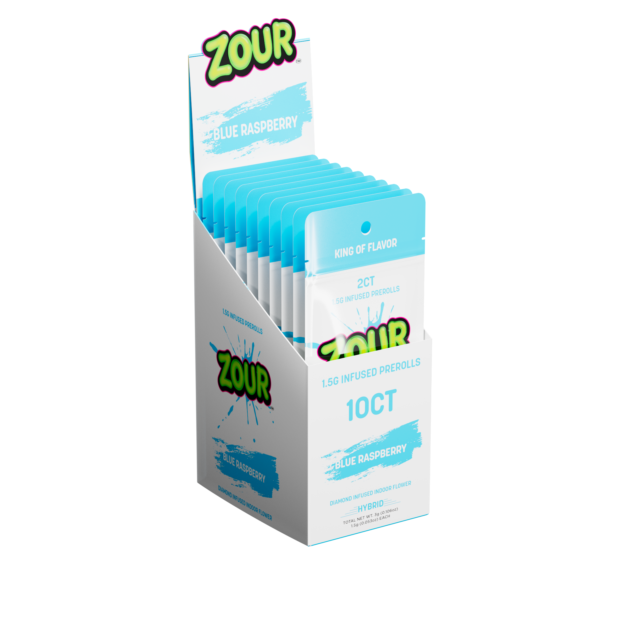 Tx 2CT BLUE RASPBERRY DIAMOND INFUSED PREROLLS
