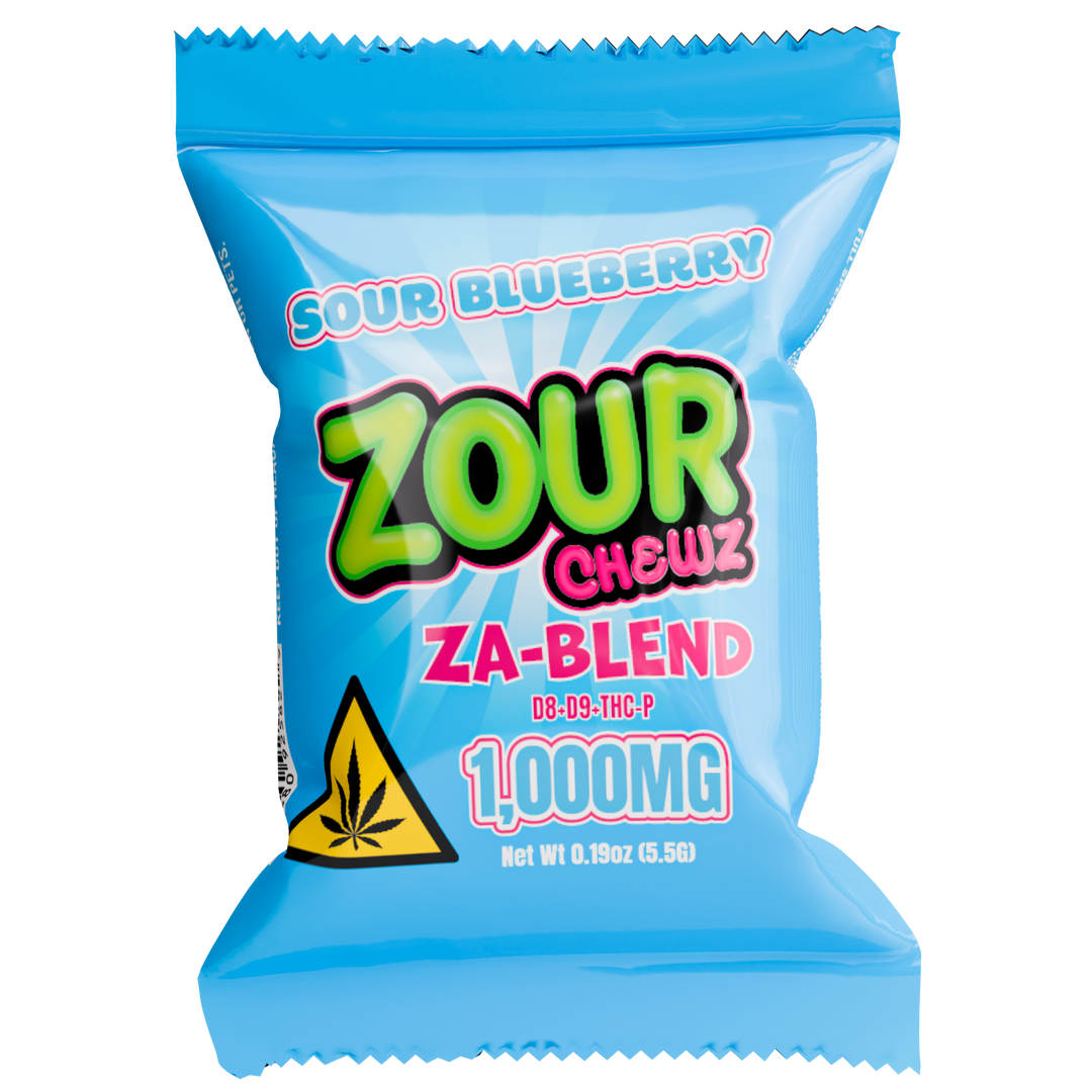 Zour Chewz Sour Blueberry 1000mg Edible