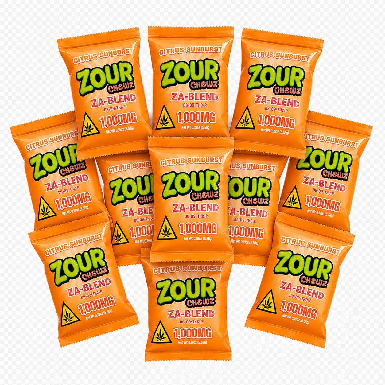 Zour Chewz Citrus Sunburst 1000mg Edible 10ct
