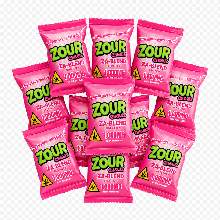 Zour Chewz Strawberry Watermelon 1000mg Edible
