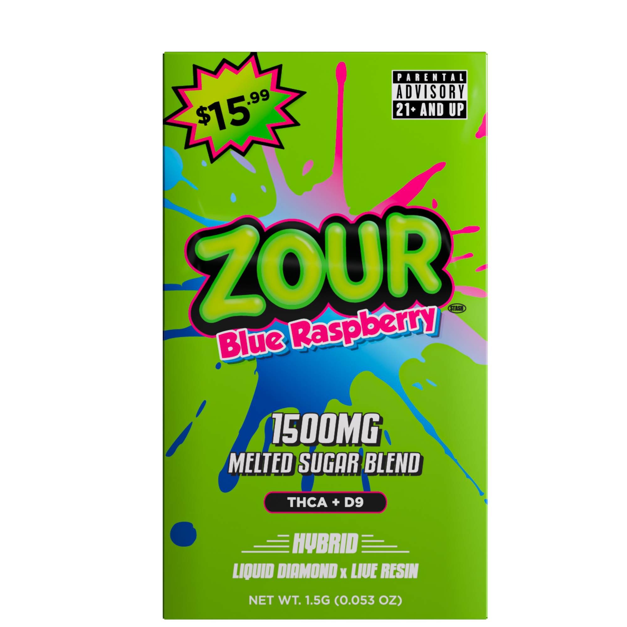 Zour Stash Blue Raspberry 1.5ml THCA Device Box