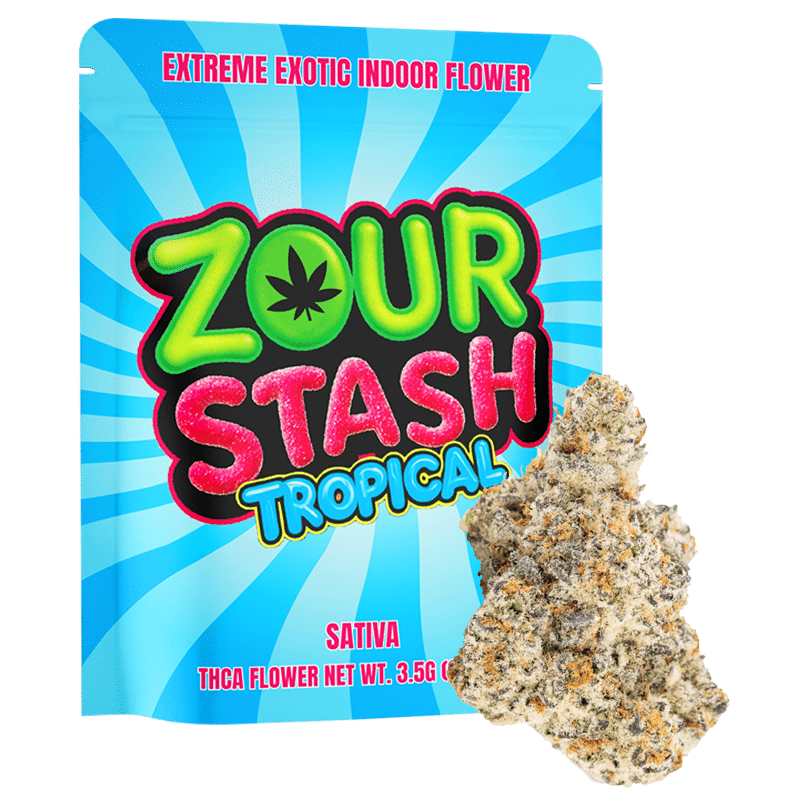 Zour Stash Tropical THCa Flower 3.5g Mylar Bag