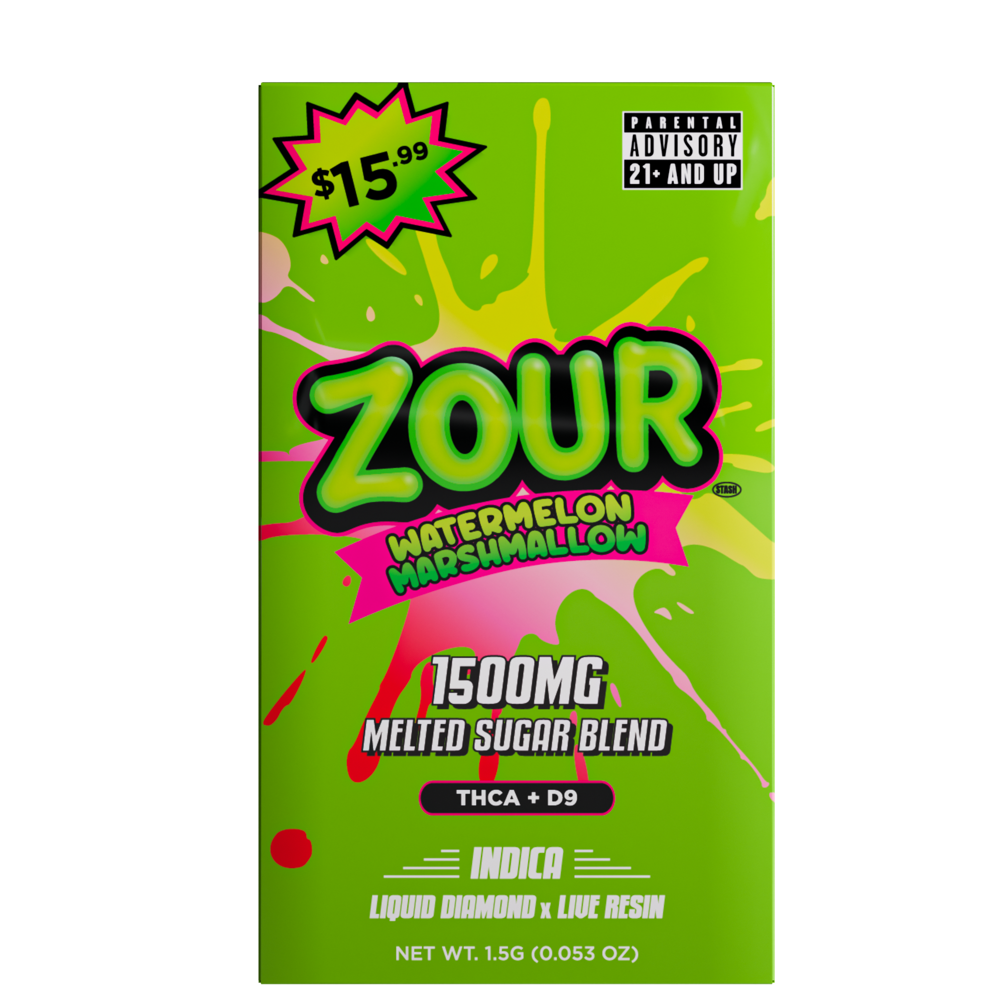 Zour Stash Watermelon Marshmallow 1.5ml THCA Device Box